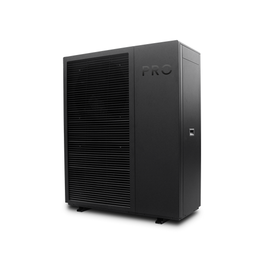 Frontansicht TerraNext Wärmepumpe. Leise & hohe Vorlauftemperatur